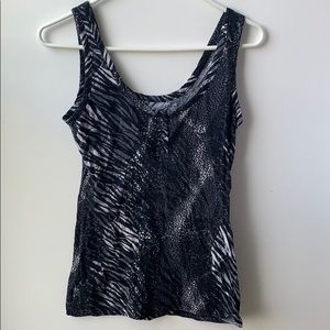 Black animal print tank top